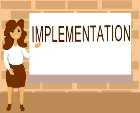 Word writing text Implementation. Business concept for The process of making Illustrazione stock