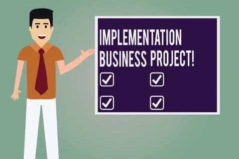 Word writing text Implementation Business Project. Business concept for process Ilustración de archivo