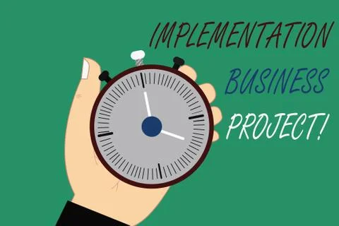 Word writing text Implementation Business Project. Business concept for process Ilustración de archivo
