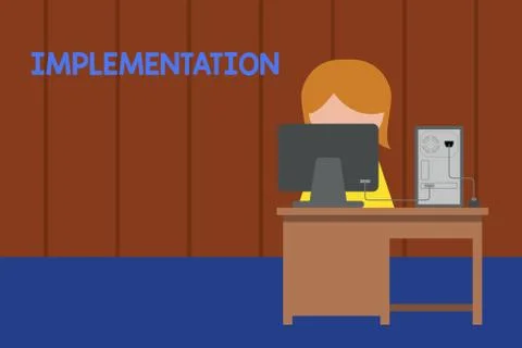 Word writing text Implementation. Business concept for The process of making イラスト素材