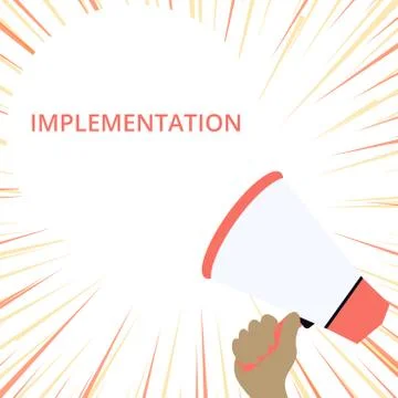 Word writing text Implementation. Business concept for The process of making Stock Illustration