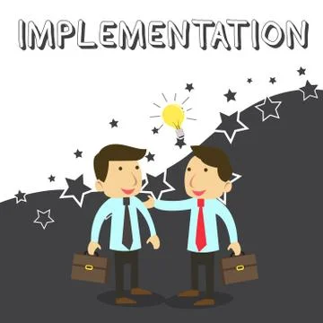 Word writing text Implementation. Business concept for The process of making Illustrazione stock