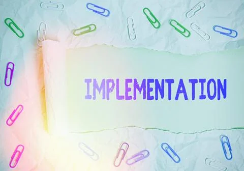 Word writing text Implementation. Business concept for The process of making Stock Photos
