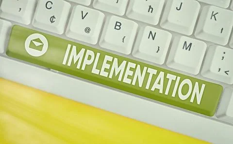 Word writing text Implementation. Business concept for The process of making Stock Photos