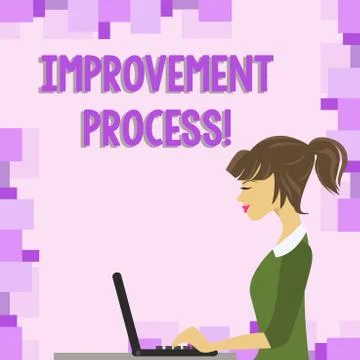 Word writing text Improvement Process. Business concept for Ongoing effort to Stockillustratie