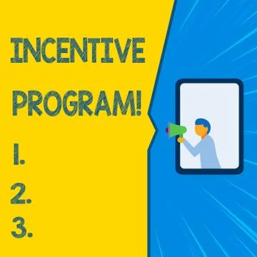 Word writing text Incentive Program. Business concept for specific scheme used Stockillustratie