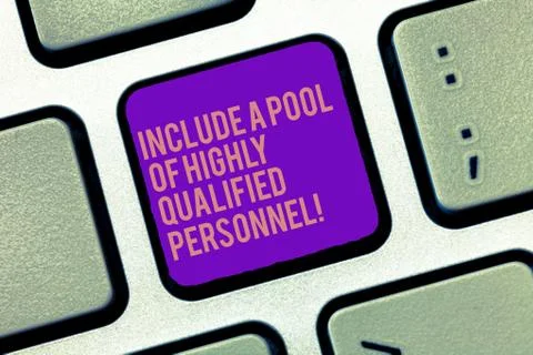 Word writing text Include A Pool Of Highly Qualified Personnel. Business concept Stock Photos
