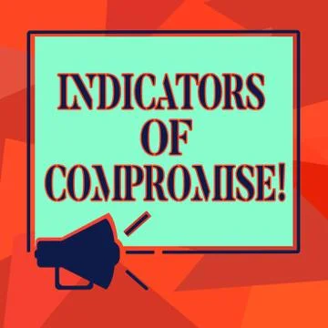 Word writing text Indicators Of Compromise. Business concept for artifact Illustrazione stock