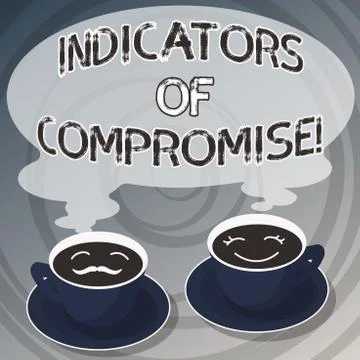 Word writing text Indicators Of Compromise. Business concept for artifact Illustrazione stock