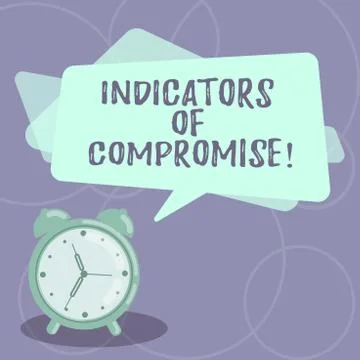 Word writing text Indicators Of Compromise. Business concept for artifact Illustrazione stock
