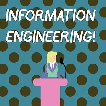 Word writing text Information Engineering. Business concept for deals with di Stock Illustration