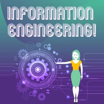 Word writing text Information Engineering. Business concept for deals with di Stock Illustration