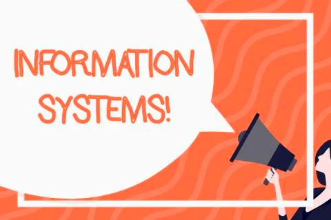 Word writing text Information Systems. Business concept for study of systems Stockillustratie