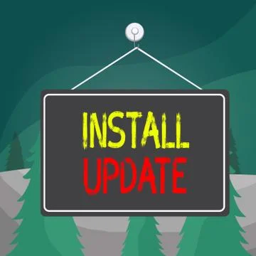 Word writing text Install Update. Business concept for the act of replacing an 库存插图