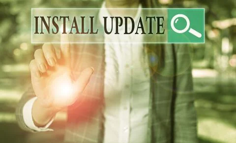 Word writing text Install Update. Business concept for the act of replacing an 写真素材