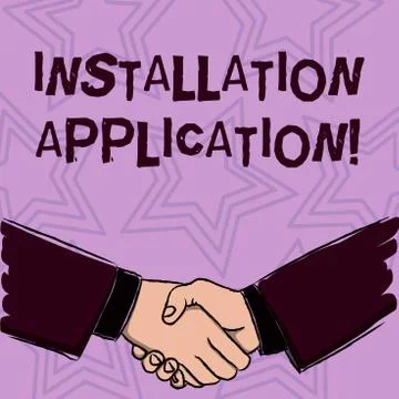 Word writing text Installation Application. Business concept for setup of com 스톡 일러스트