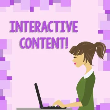 Word writing text Interactive Content. Business concept for It requires the Illustrazione stock
