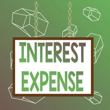 Word writing text Interest Expense. Business concept for cost of debt that has Ilustração Stock