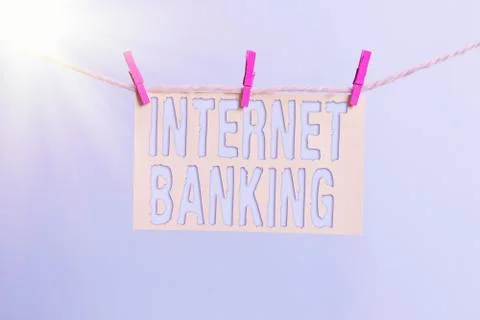 Word writing text Internet Banking. Business concept for a method of investment 스톡 사진