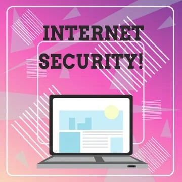 Word writing text Internet Security. Business concept for security that deals Stockillustratie