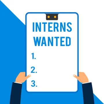 Word writing text Interns Wanted. Business concept for Looking for on the job Stock Illustration