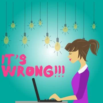 Word writing text It S Wrong. Business concept for have made mistake or done  Stock Illustration