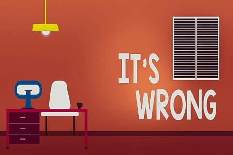 Word writing text Its Wrong. Business concept for the reaction of the wrong Stock Illustration