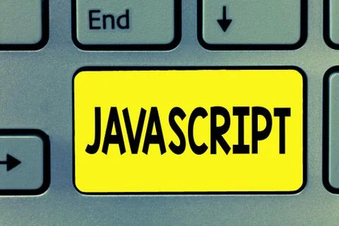 Word writing text Javascript. Business concept for Computer programming language Stockfoto's