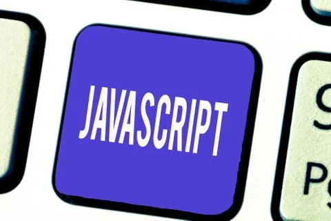 Word writing text Javascript. Business concept for Computer programming langu Stock Photos