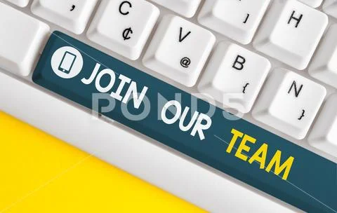 Word writing text Join Our Team. Business concept for inviting someone to join Stock Photos