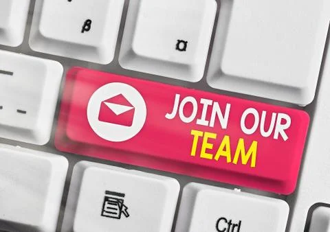 Word writing text Join Our Team. Business concept for inviting someone to join Stock Photos