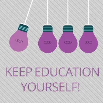 Word writing text Keep Education Yourself. Business concept for Learning skills 스톡 일러스트