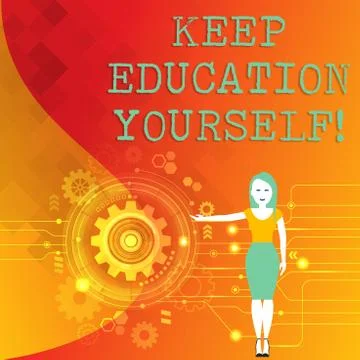 Word writing text Keep Education Yourself. Business concept for Learning skills 스톡 일러스트