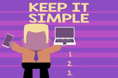 Word writing text Keep It Simple. Business concept for to make something easy to Stock Illustration
