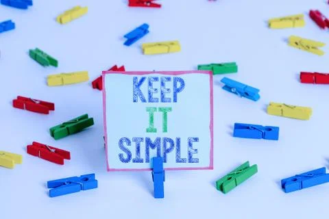 Word writing text Keep It Simple. Business concept for to make something easy to Stock Photos