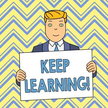 Word writing text Keep Learning. Business concept for Life long and Illustrazione stock