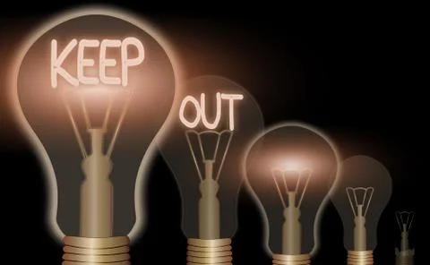 Word writing text Keep Out. Business concept for to stay away from an object or Stock Illustration