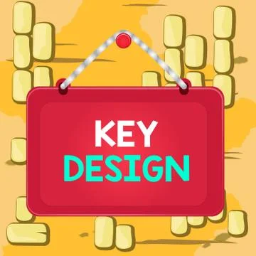 Word writing text Key Design. Business concept for a necessary or very important Stock Illustration