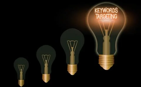Word writing text Keywords Targeting. Business concept for Use Relevant Words to Stock-Illustration