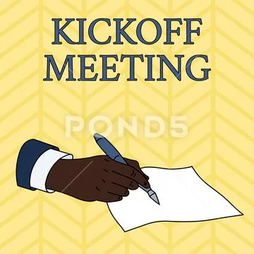 Word writing text Kickoff Meeting. Business concept for Special discussion on Stock Illustration