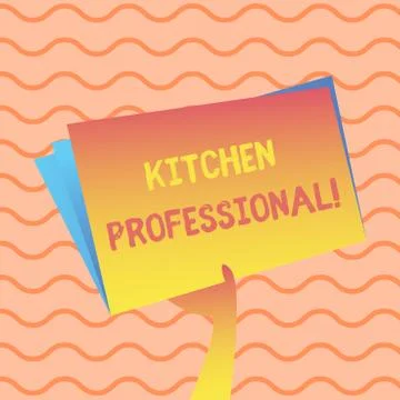 Word writing text Kitchen Professional. Business concept for equipped to satisfy Stock Illustration