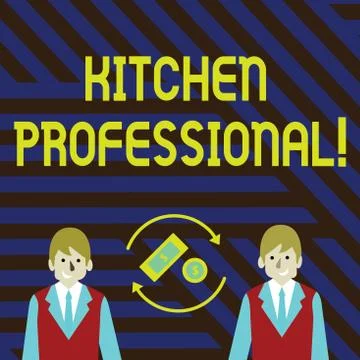 Word writing text Kitchen Professional. Business concept for equipped to satisfy Stock Illustration