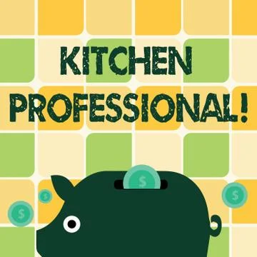 Word writing text Kitchen Professional. Business concept for equipped to satisfy Stock Illustration
