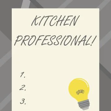 Word writing text Kitchen Professional. Business concept for equipped to satisfy Stock Illustration