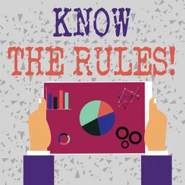 Word writing text Know The Rules. Business concept for set explicit or Illustrazione stock