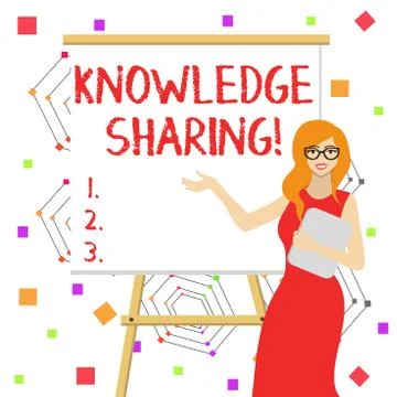 Word writing text Knowledge Sharing. Business concept for deliberate exchange of 스톡 일러스트