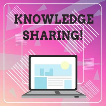 Word writing text Knowledge Sharing. Business concept for deliberate exchange of Stock Illustration