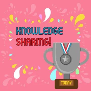 Word writing text Knowledge Sharing. Business concept for deliberate exchange of 스톡 일러스트
