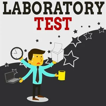 Word writing text Laboratory Test. Business concept for Determination of a Illustrazione stock
