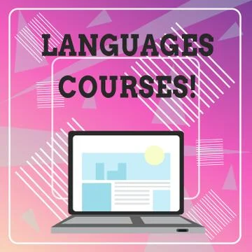 Word writing text Languages Courses. Business concept for set of classes or a Stock Illustration